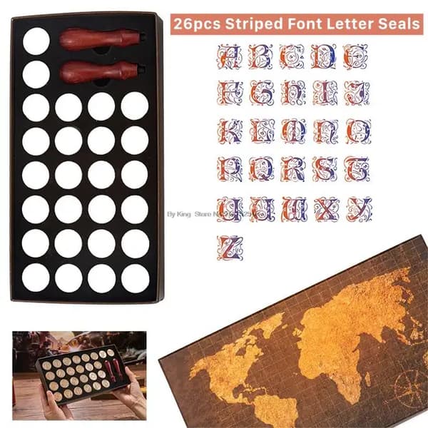 Voks Segl Kit, Retro Kort Design, DIY Scrapbooking Værktøjer, 26 stk Tætningspakningssæt NO7
