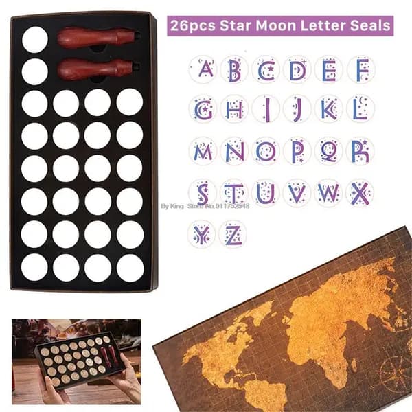 Voks Segl Kit, Retro Kort Design, DIY Scrapbooking Værktøjer, 26 stk Tætningspakningssæt NO3