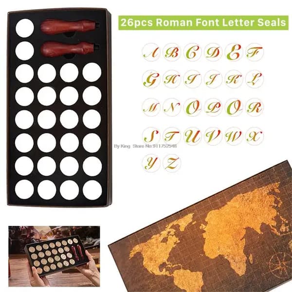 Voks Segl Kit, Retro Kort Design, DIY Scrapbooking Værktøjer, 26 stk Tætningspakningssæt NO5