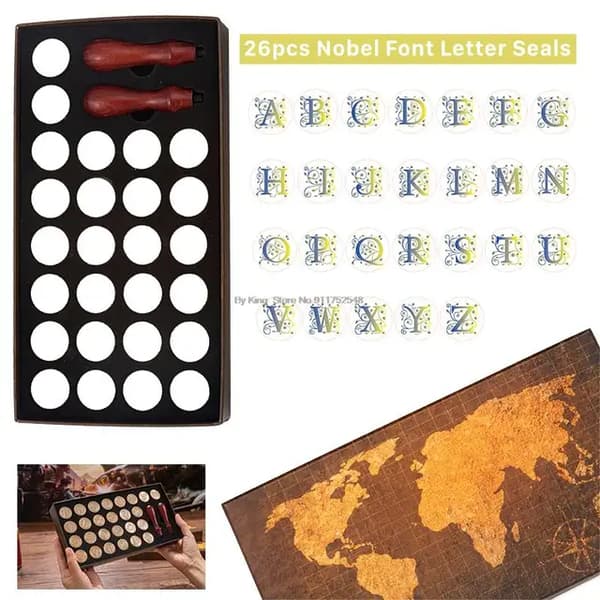 Voks Segl Kit, Retro Kort Design, DIY Scrapbooking Værktøjer, 26 stk Tætningspakningssæt NO16