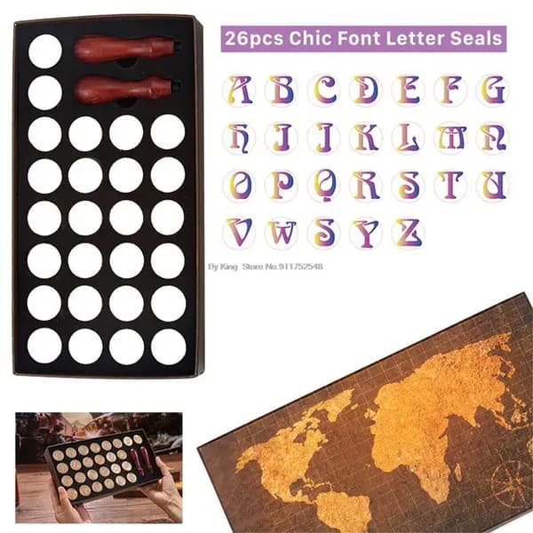 Voks Segl Kit, Retro Kort Design, DIY Scrapbooking Værktøjer, 26 stk Tætningspakningssæt NO13