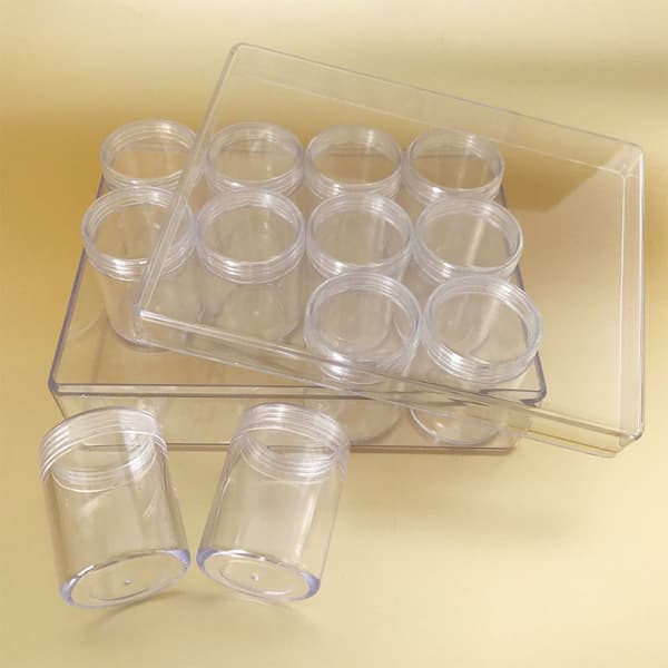 Akrylburkar i Set 12 st - Skruvlock - 5 cm hög