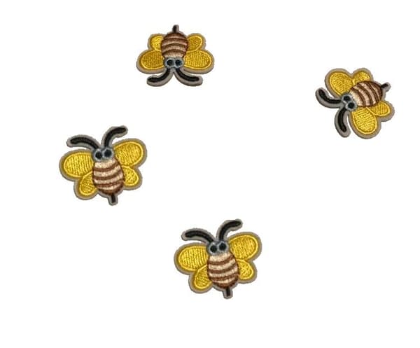 4 bi broderade tygmärken stryka på