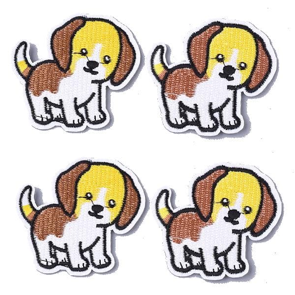 5 söta hund broderade tygmärken stryka på