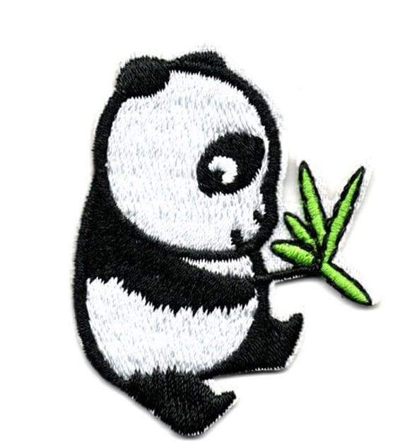 4 stycken stryka sy på tygmärken panda