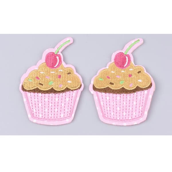 3 stryka sy på tygmärken fina muffins med dekor
