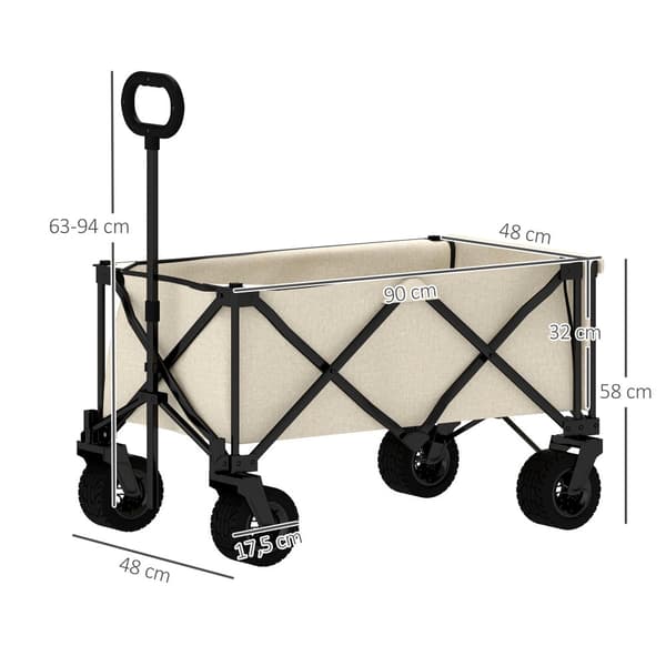 Trädgårdsvagn, 90x48x92 cm, Beige