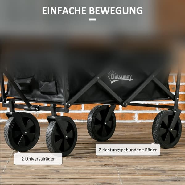 Sammenklappelig Vogn, 97x52x105 cm, Sort