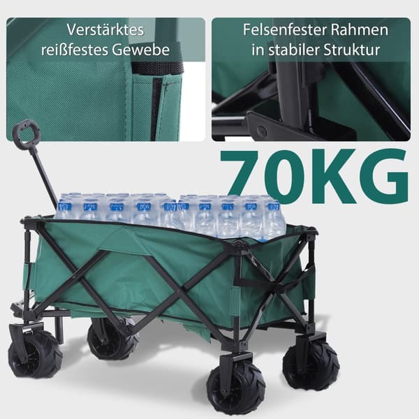 Hopfällbar Handvagn, 108x55x59-89 cm, Grön