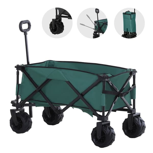 Hopfällbar Handvagn, 108x55x59-89 cm, Grön