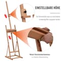 Miniatyrbillede 4 af 9: Staffeli, 53x50.5x171-230 cm, Natur