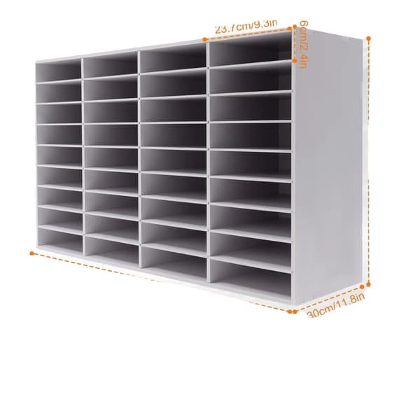 36 Slot Kirjallisuusjärjestelijä, Kestävä PVC-rakenne, Korkea kuormituskapasiteetti,VALKOINEN