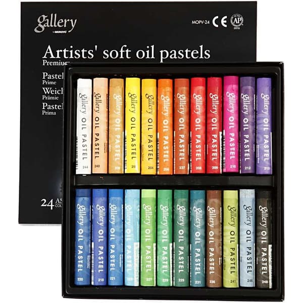 Oljepastellkritor Gallery Premium - 24 st - Mixade Färger