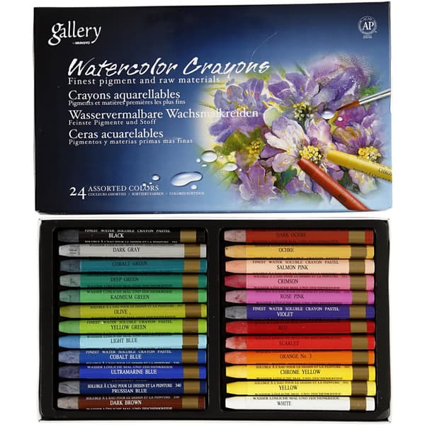 Gallery Akvarell Kritor - Aqua Crayons - Mixade Färger - 24 st