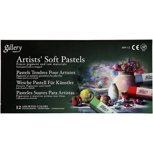 Gallery Tørpastel, L: 6,5 cm, tykkelse 10 mm, ass. farver, 12 stk./ 1 pk.