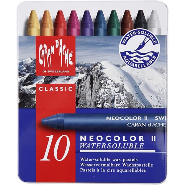 Akvarellkritor Caran D'ache 8 mm 10 Färger