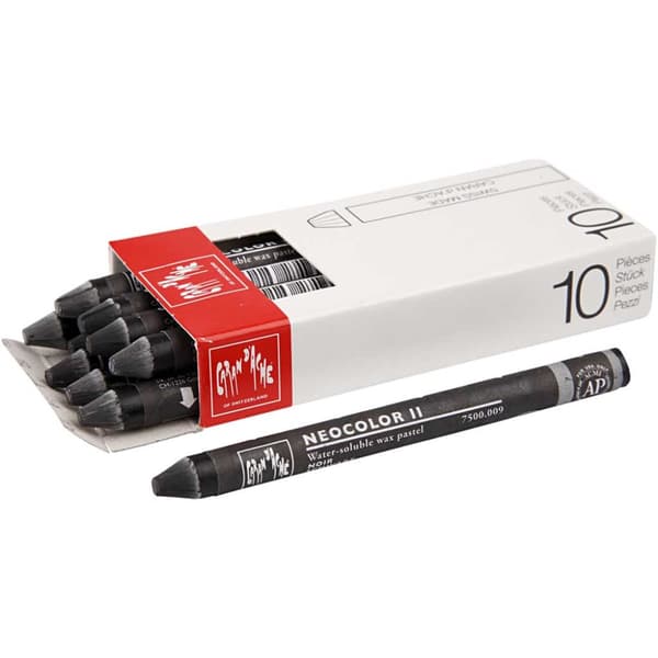 Neocolor II akvarellkritor - Svart - 10 st