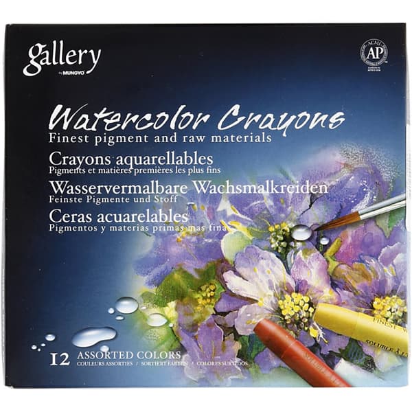 Gallery Akvarell Kritor - Aqua Crayons - Mixade Färger - 12 st