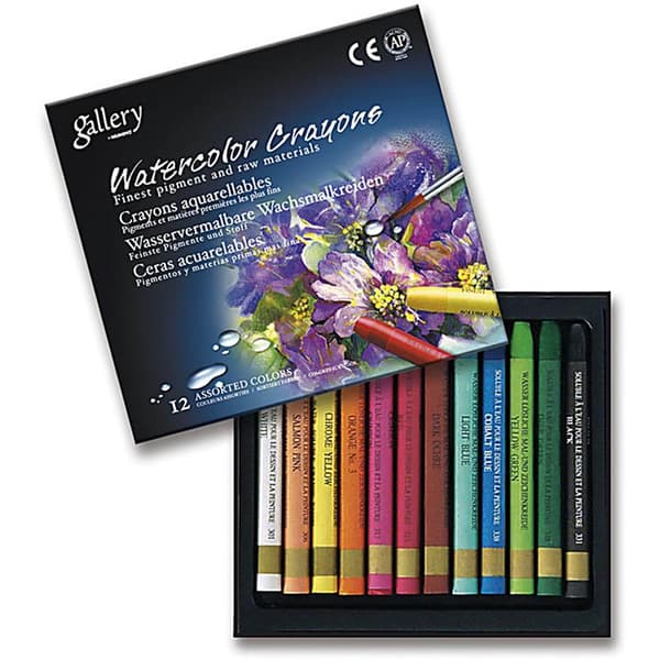 Gallery Akvarell Kritor - Aqua Crayons - Mixade Färger - 12 st