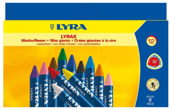 Bivaxkrita LYRAX 12 färger