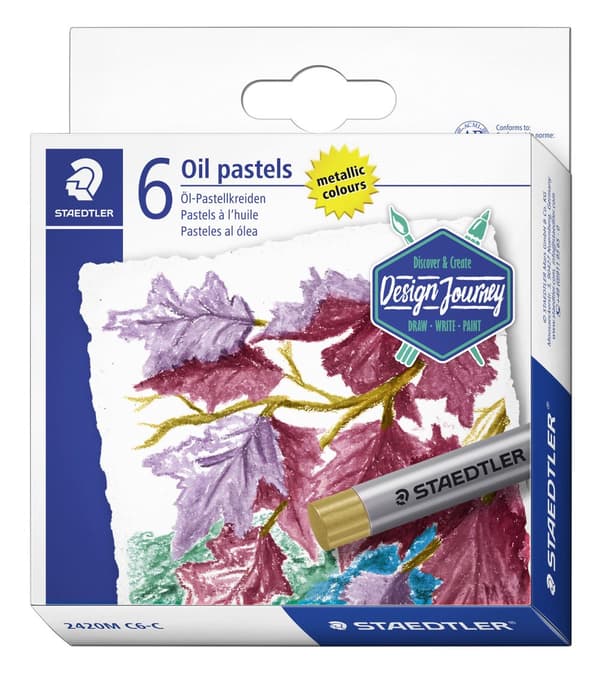 Oljekritor Metallic 6-pack olika färger Staedtler