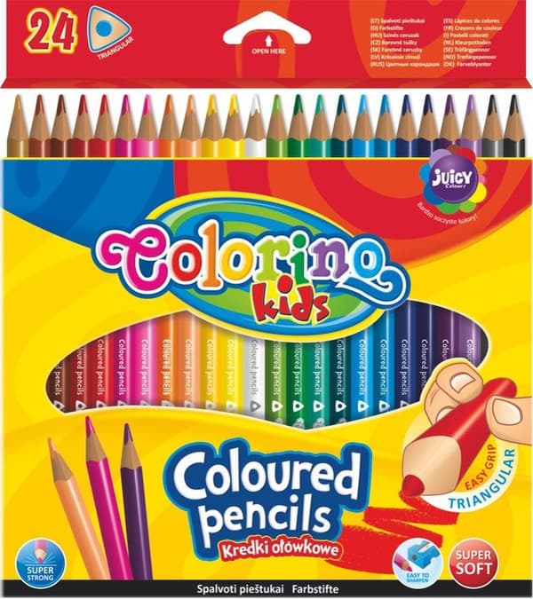 Trekantede blyantblyanter 24 farver Colorino 51828PTR