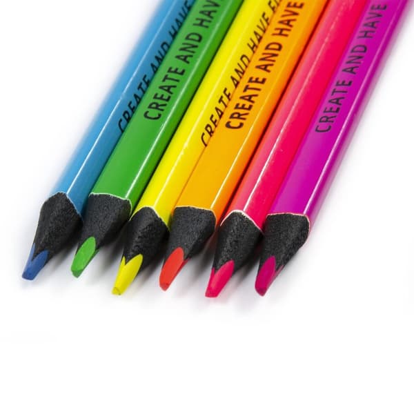 Kidea Neon trekantede farveblyanter 6 farver