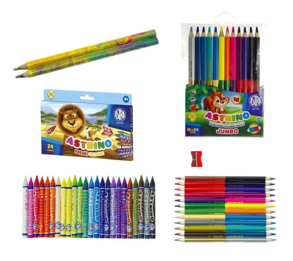 Setti, jossa on Astrino Jumbo ja Candle + Rainbow 4205 kyniä