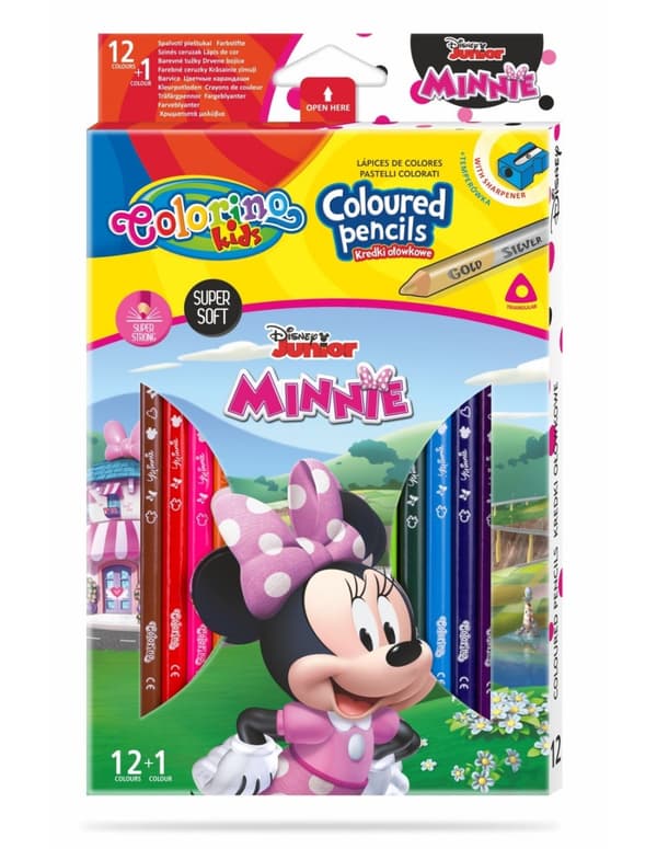Kolmion muotoiset lyijykynäkynät 13 väriä Minnie Colorino teroitin