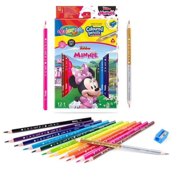 Kolmion muotoiset lyijykynäkynät 13 väriä Minnie Colorino teroitin