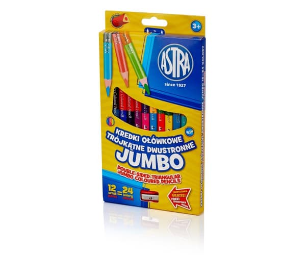 JUMBO penna kritor 12/24 triangulära färger Astra 7165