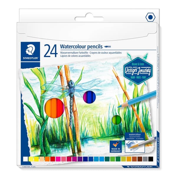 Akvarelblyanter, sekskantet Design Journey 24 farver Staedtler