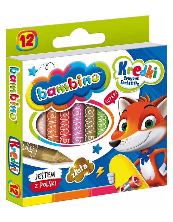 Bambino Kaolin Clay Crayons 12 Colors School