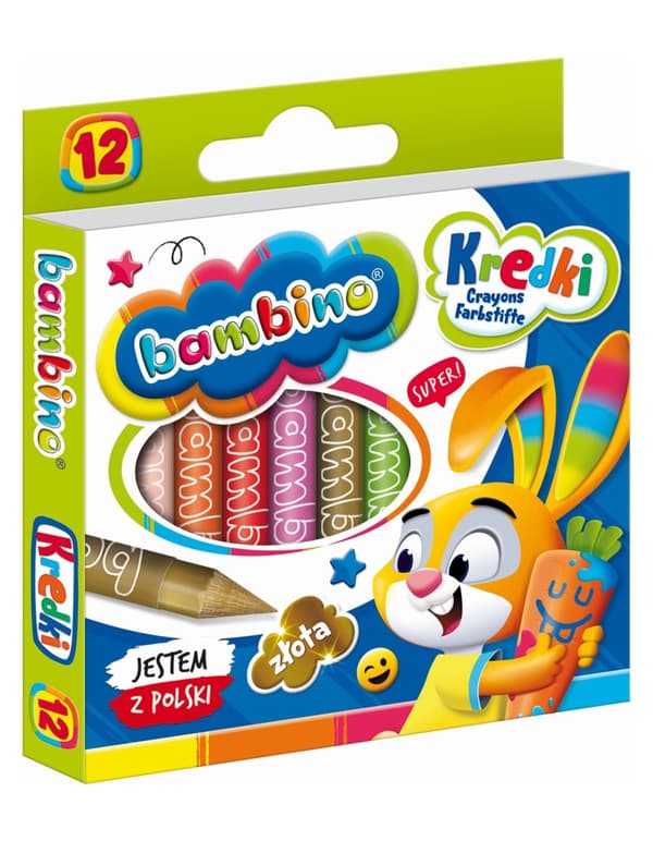 Bambino Kaolin Clay Crayons 12 Colors School