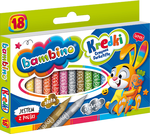 Bambino Kaoliini Clay Crayons 18 Colors School
