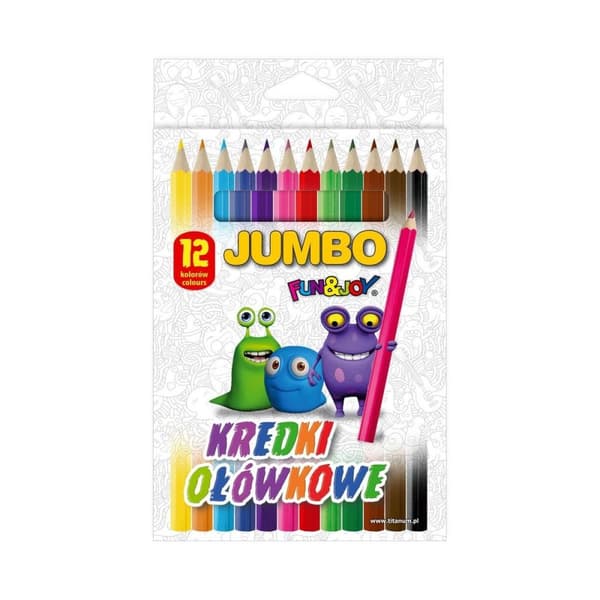 JUMBO penna kritor 12 färger Fun&Joy