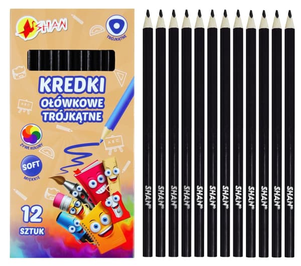 Shan Black Triangular Pennor 12 st.
