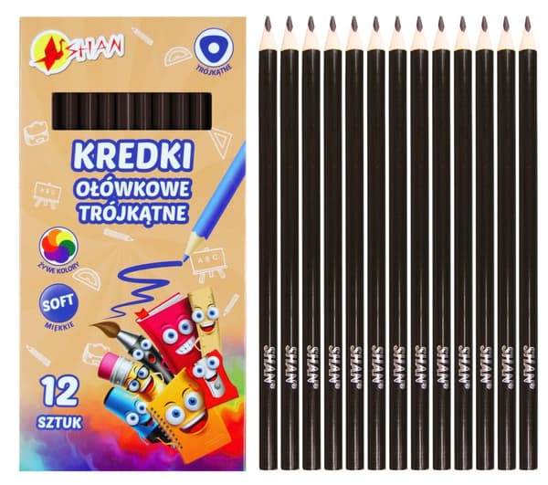 Shan Triangular Lyijykynät Tummanruskeat 12 kpl.