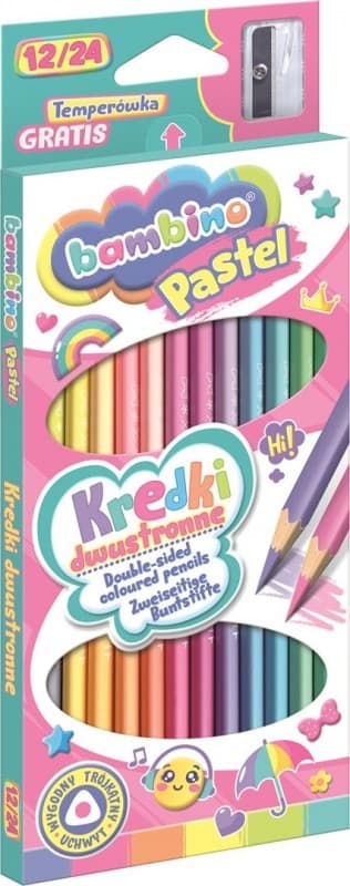 Trekantede pastelfarveblyanter 12/24 farver Bambino