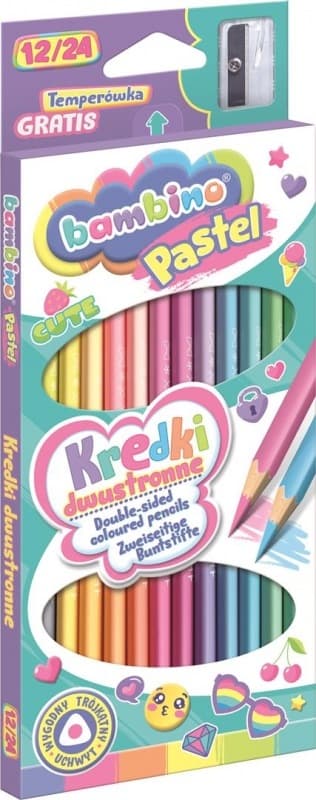 Trekantede pastelfarveblyanter 12/24 farver Bambino