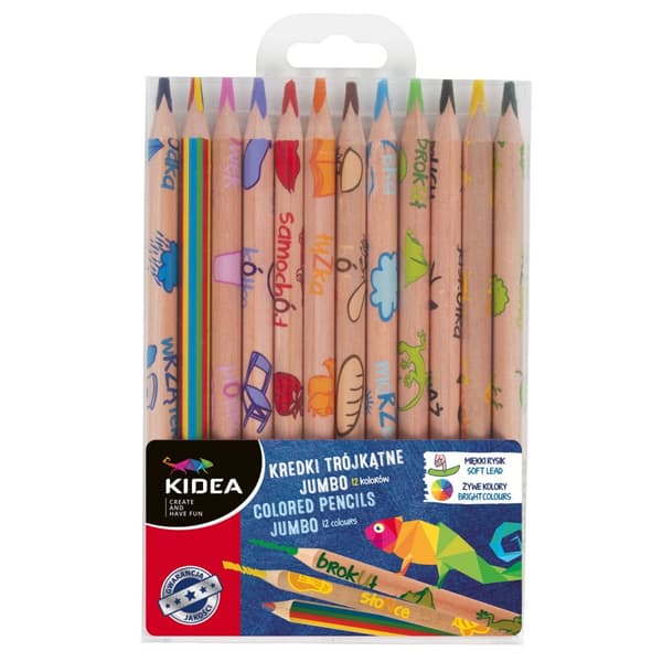 Kidea Jumbo Eco trekantiga pennor 12 färger