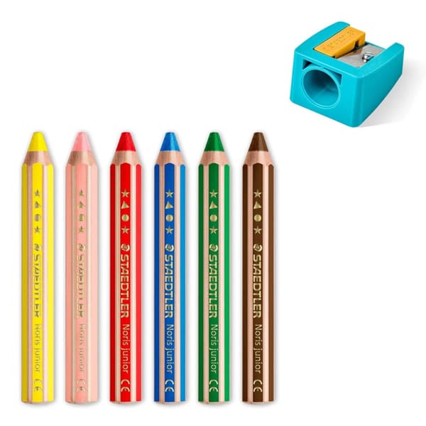 Jumbo tykke blyanter 6 farver Staedtler Noris Junior 2+