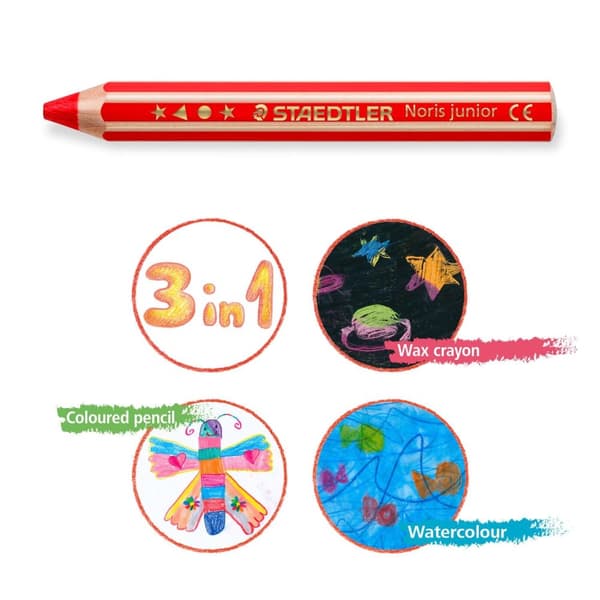 Jumbo tykke blyanter 6 farver Staedtler Noris Junior 2+
