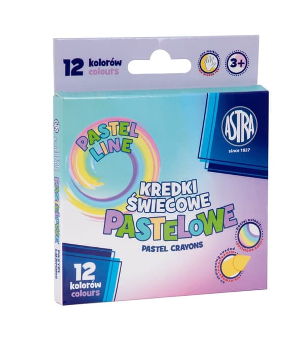 PASTELL vaxkritor 12 färger Astra