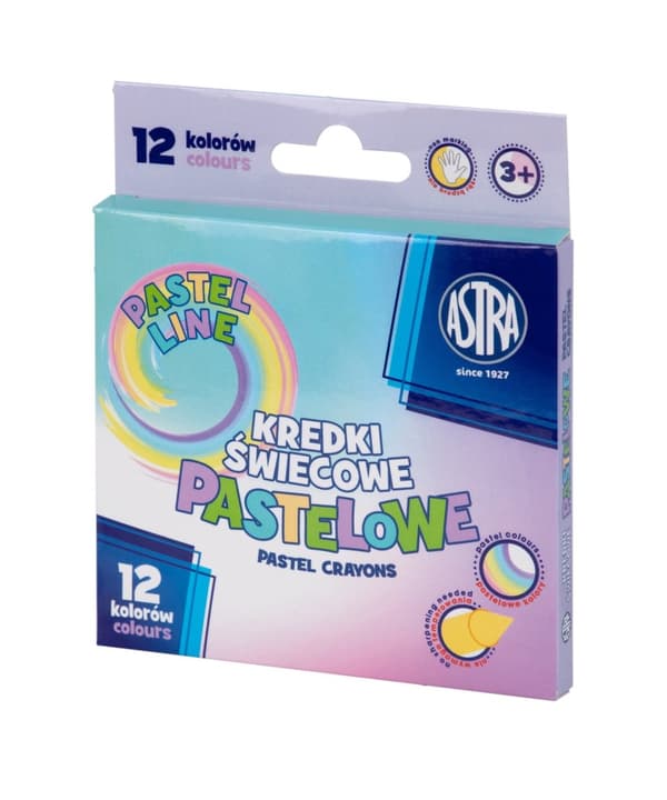 PASTELL vaxkritor 12 färger Astra