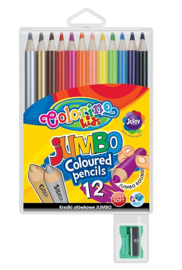 Jumbo runda pennor 12 färger + Colorinovässare