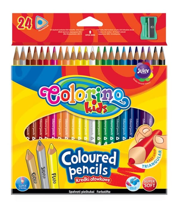 Trekantet blyantblyant 24 farver + Colorino spidser