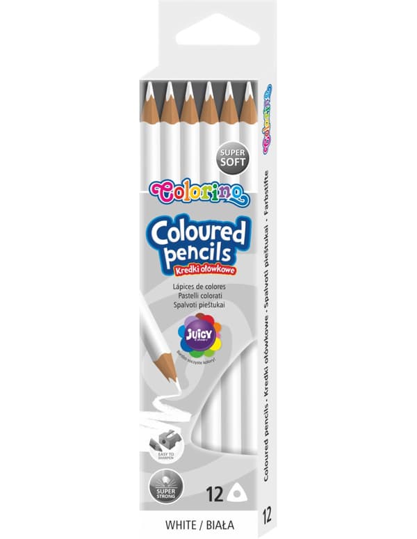 Trekantet blyant farveblyanter 12 stk Colorino Hvid