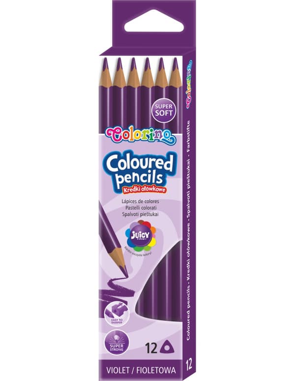 Triangulära penna kritor 12 st Colorino Lila