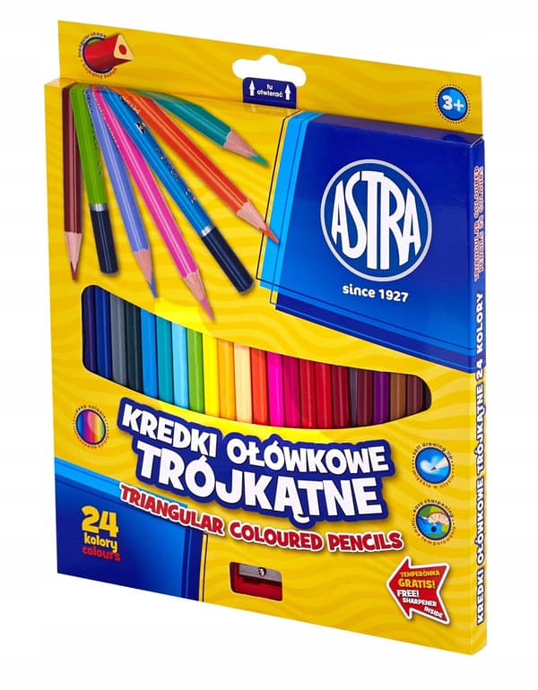 Astra 24 farver trekantede blyanter AS312110003